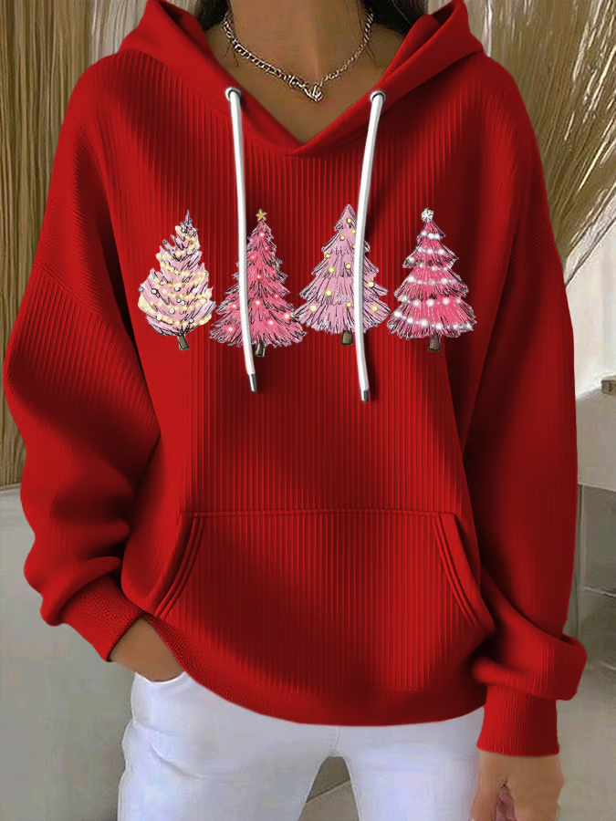 Women Christmas Spring/Fall Printing Long Sleeve Casual Holiday Hoodie