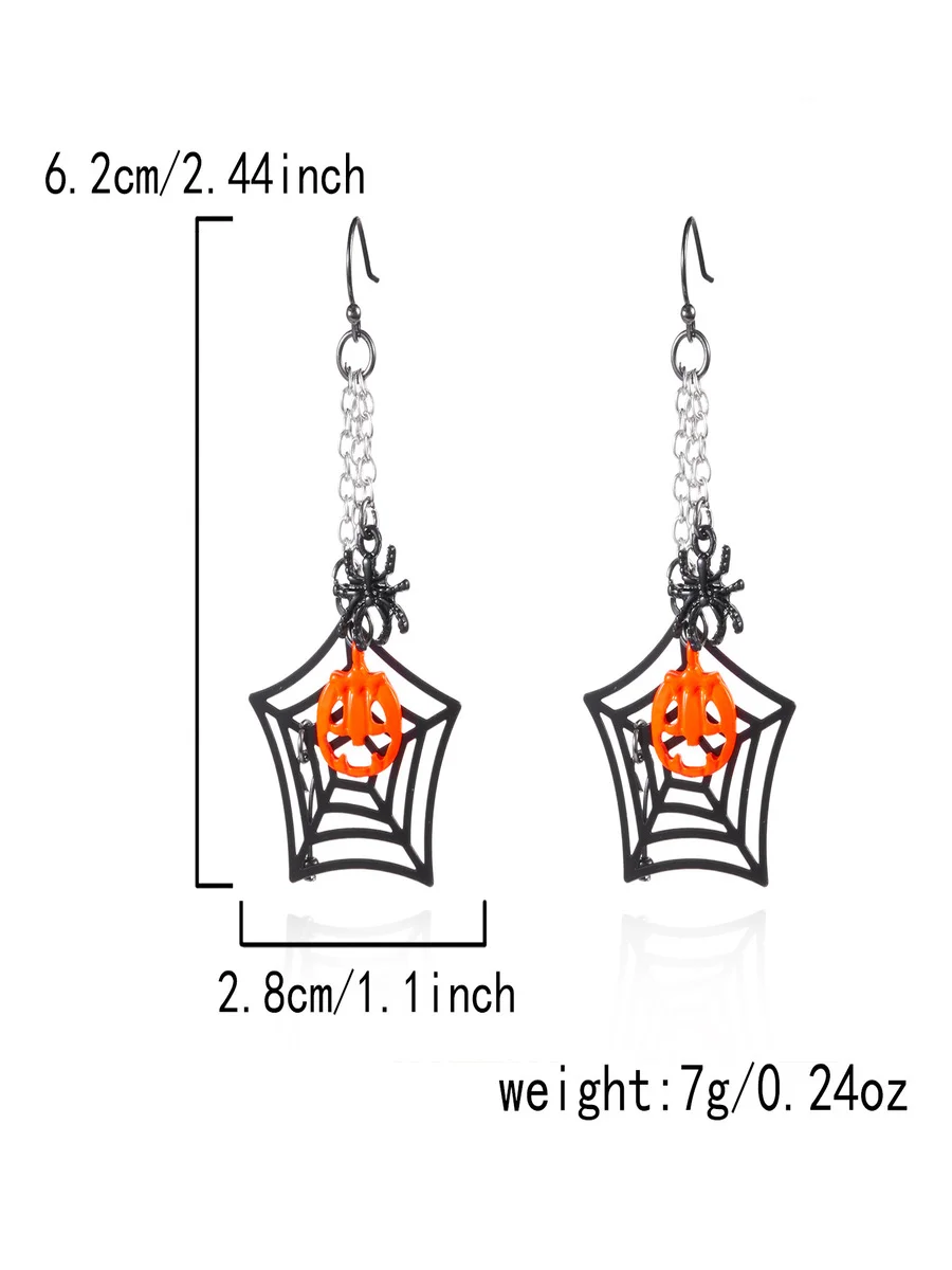 Halloween Tassel Spider Earrings Fashion Retro Halloween Star Moon Crystal Earrings