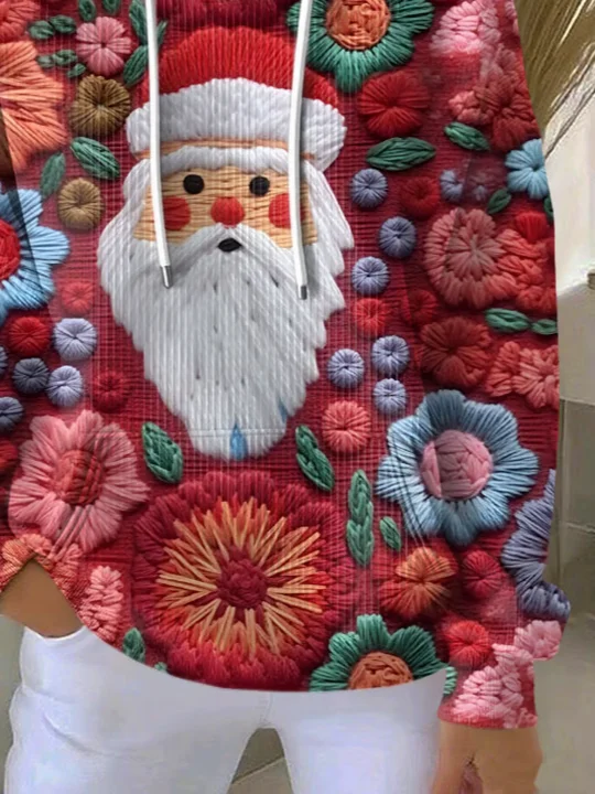 Women Floral Spring/Fall Printing Long Sleeve Casual Holiday Hoodie