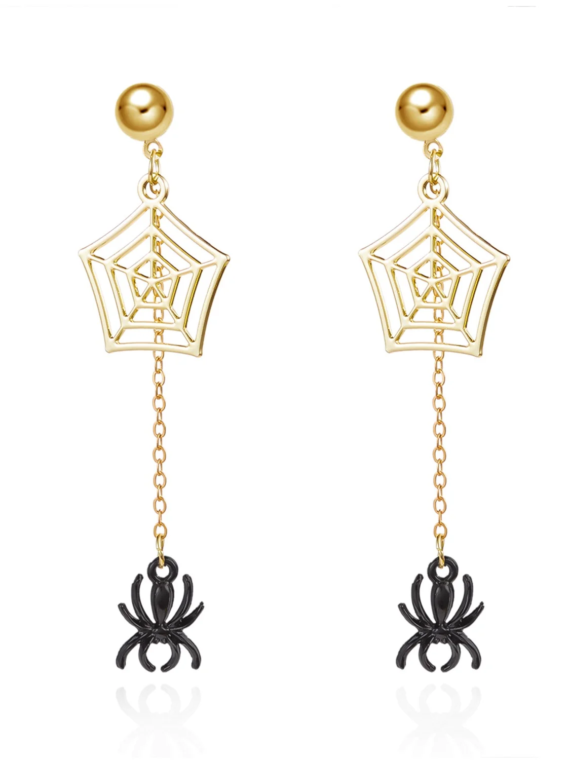 Halloween Tassel Spider Earrings Fashion Retro Halloween Star Moon Crystal Earrings