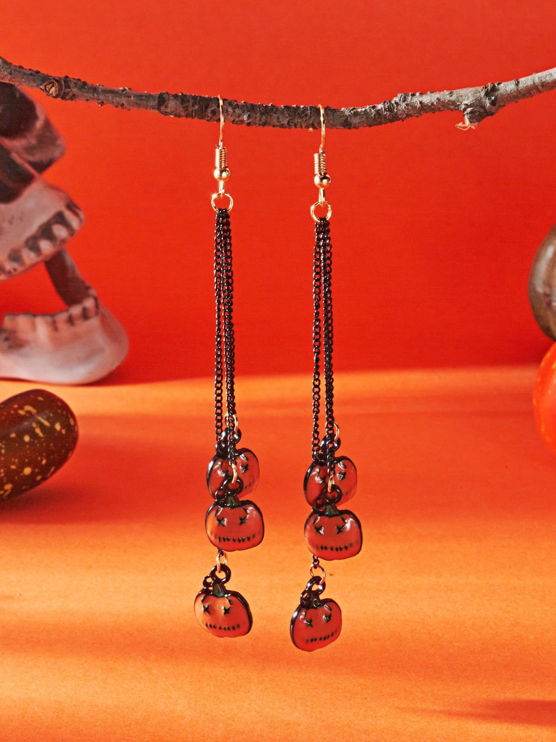 Halloween Tassel Spider Earrings Fashion Retro Halloween Star Moon Crystal Earrings