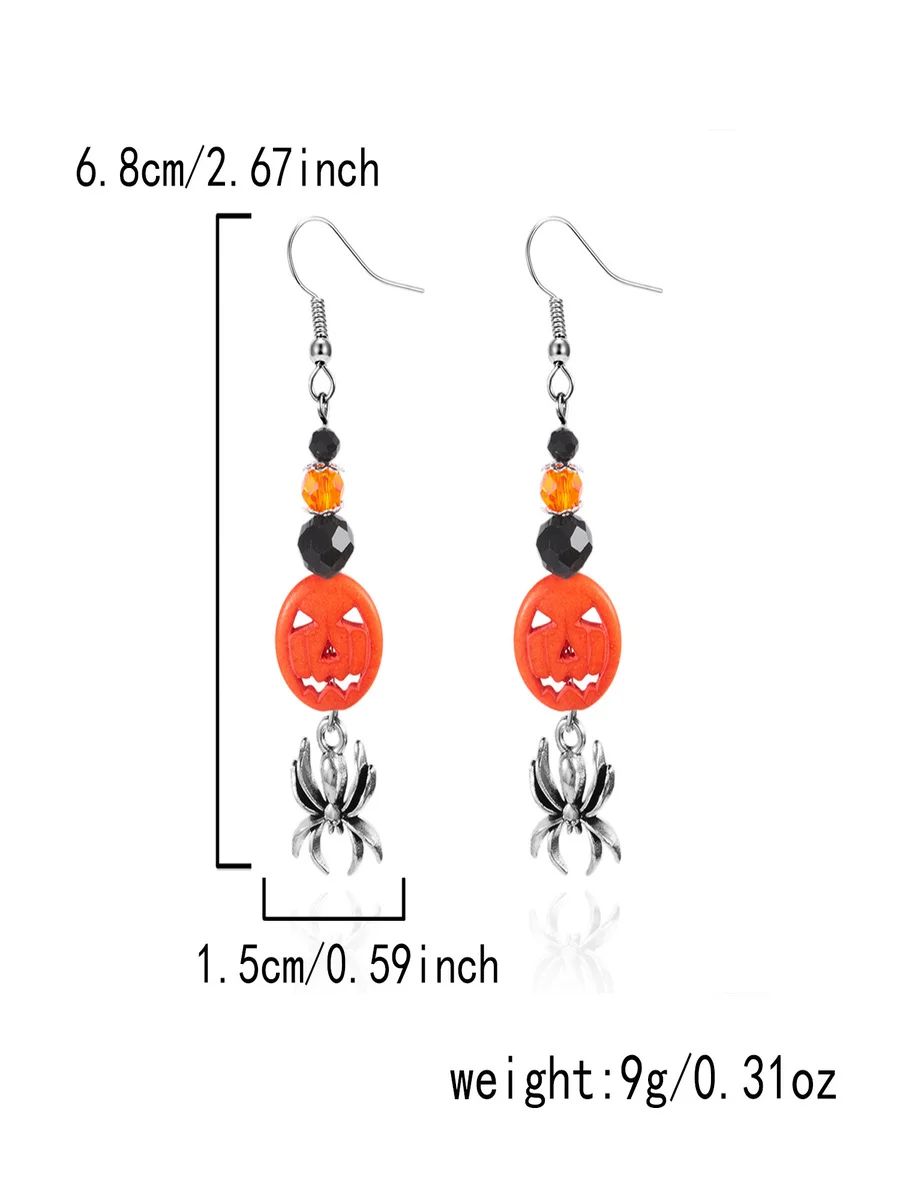 Halloween Tassel Spider Earrings Fashion Retro Halloween Star Moon Crystal Earrings