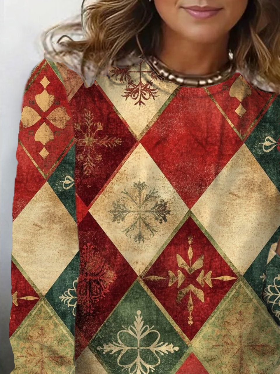 Women Christmas Long Sleeve Tee T-shirt Crew Neck Printing Casual Spring/Fall Graphic Tee Top