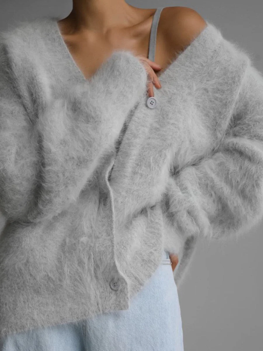 Women Plain Spring/Fall Cover-up Vintage Split Joint Lightweight Cardigan