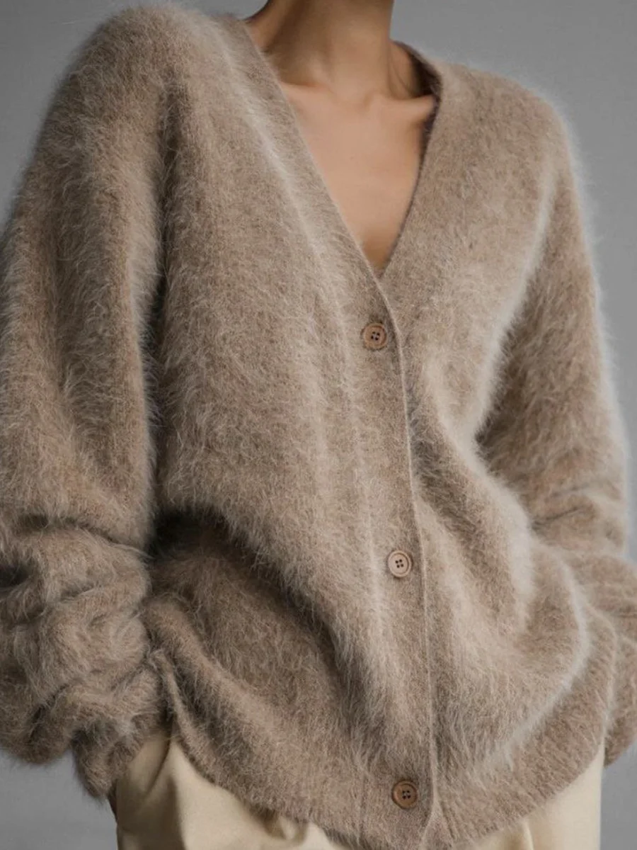 Women Plain Spring/Fall Cover-up Vintage Split Joint Lightweight Cardigan