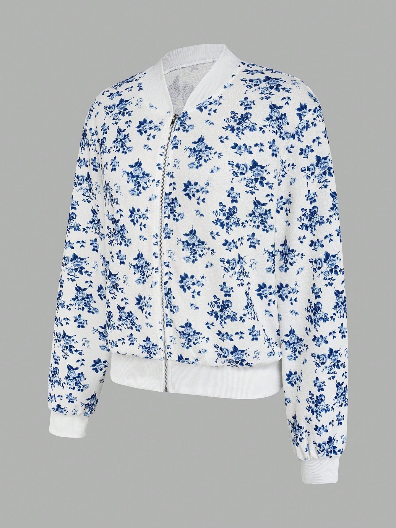 Women Spring/Fall Outerwear Vintage Printing Floral Long Sleeve Jacket