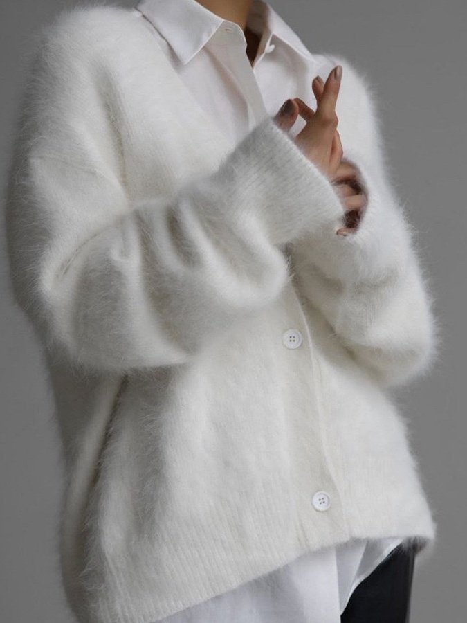 Women Plain Spring/Fall Cover-up Vintage Split Joint Lightweight Cardigan