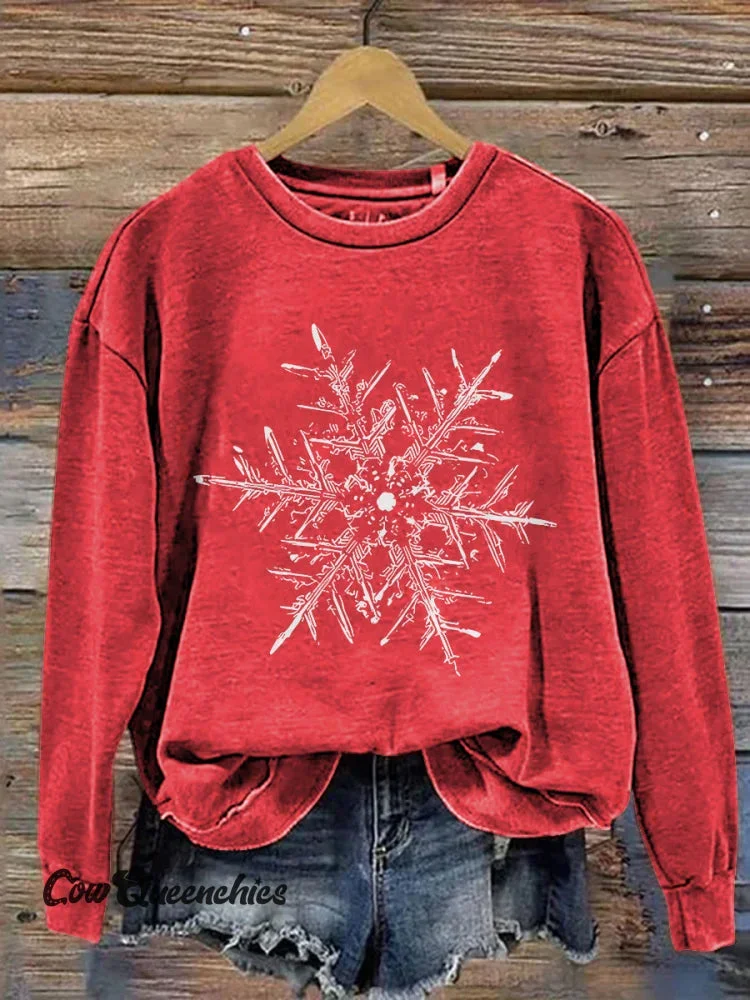 Women Christmas Crew Neck Printing Casual Spring/Fall Long Sleeve Sweatshirt
