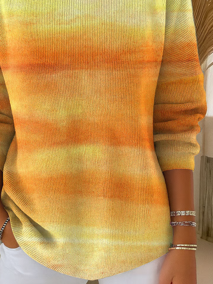 Women Abstract Printing Spring/Fall Casual Long Sleeve Crew Neck Sweater