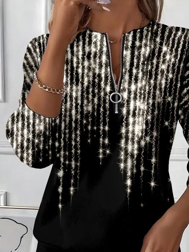 Women Abstract Crew Neck Printing Casual Spring/Fall Long Sleeve Sweatshirt