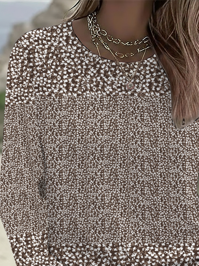 Women Floral Long Sleeve Tee T-shirt Crew Neck Printing Casual Spring/Fall Graphic Tee Top