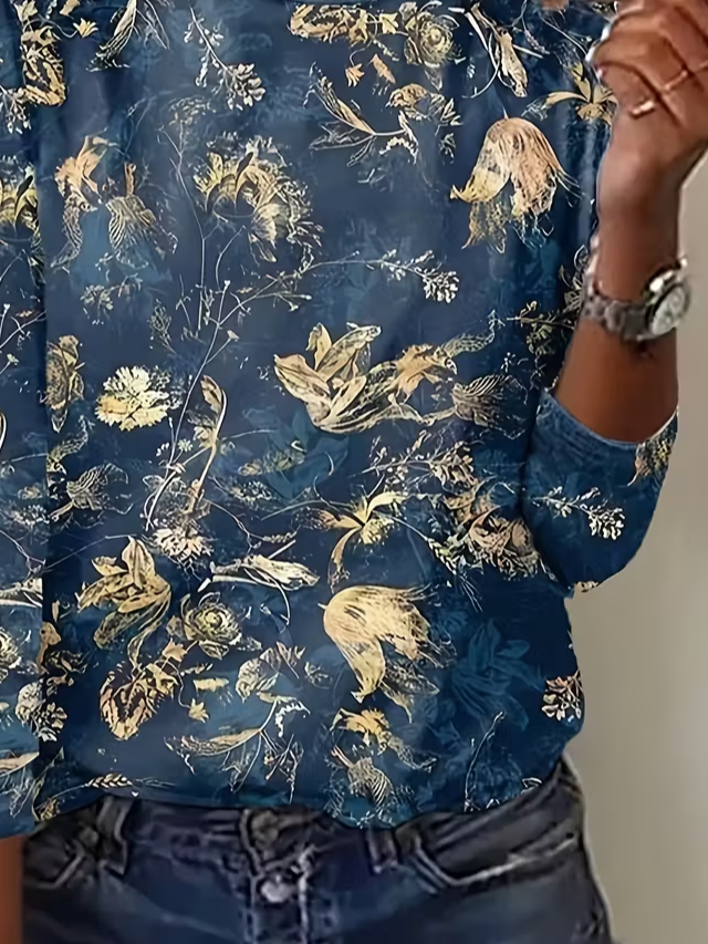 Women Floral Long Sleeve Tee T-shirt Crew Neck Printing Casual Spring/Fall Graphic Tee Top