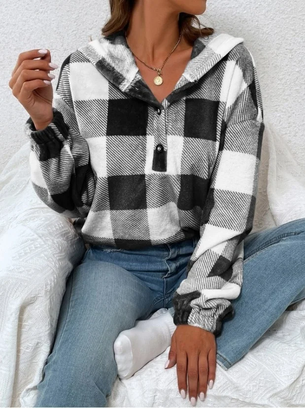 Women Geometric Hoodie Printing Vintage Spring/Fall Long Sleeve Sweatshirt