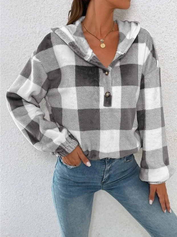 Women Geometric Hoodie Printing Vintage Spring/Fall Long Sleeve Sweatshirt