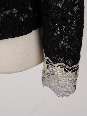 Women Floral Long Sleeve Tee T-shirt Stand Collar Beaded Vintage Spring/Fall Top