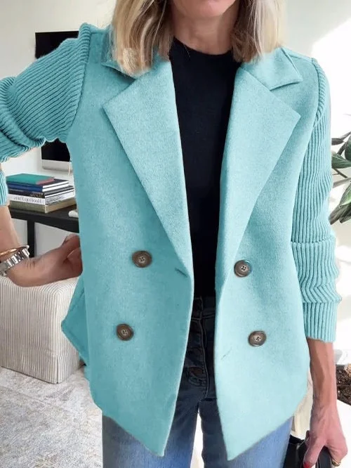 Women's Plain Winter Outerwear Casual Split Joint Mid-long Shawl Collar Overcoat