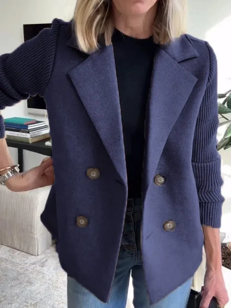 Women's Plain Winter Outerwear Casual Split Joint Mid-long Shawl Collar Overcoat