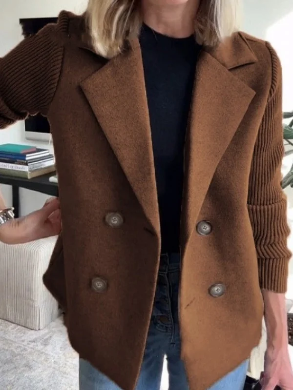 Women's Plain Winter Outerwear Casual Split Joint Mid-long Shawl Collar Overcoat