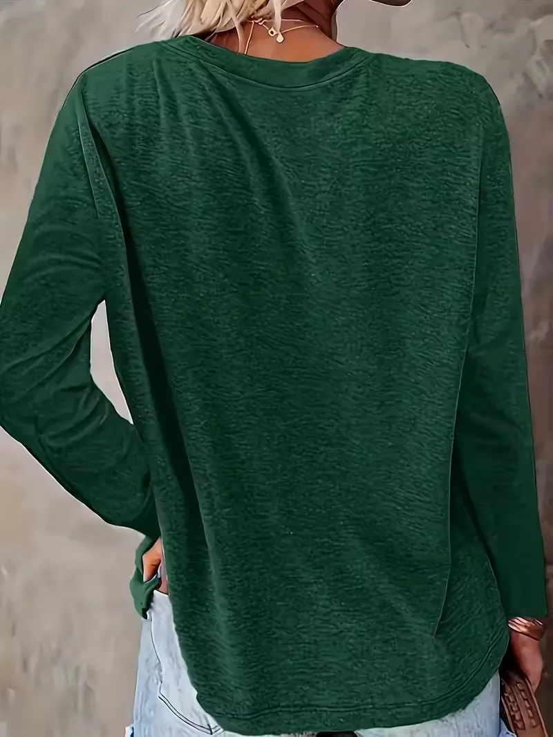 Women Christmas Long Sleeve Tee T-shirt Crew Neck Printing Casual Spring/Fall Graphic Tee Top