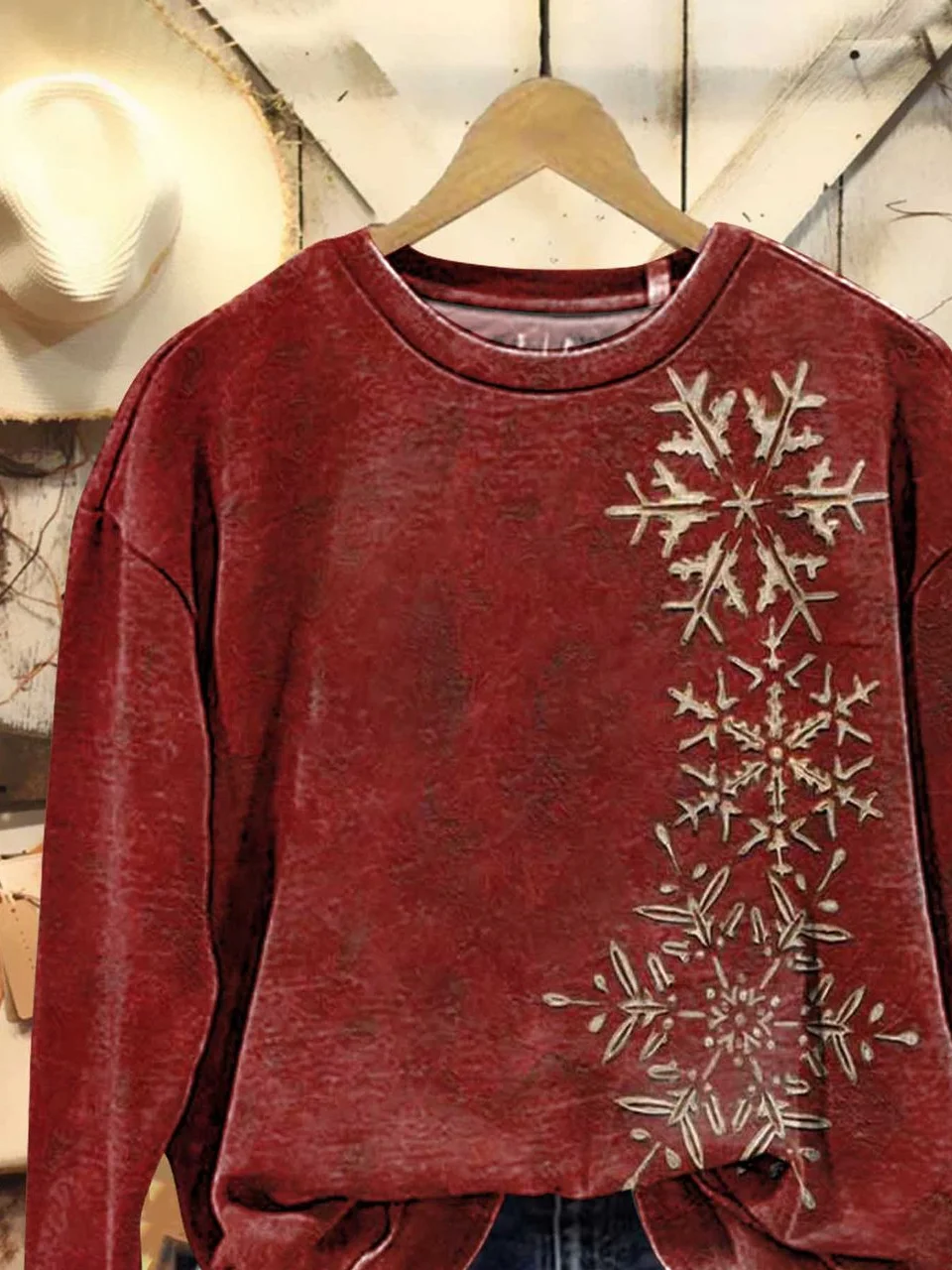 Women Christmas Crew Neck Printing Casual Spring/Fall Long Sleeve Sweatshirt