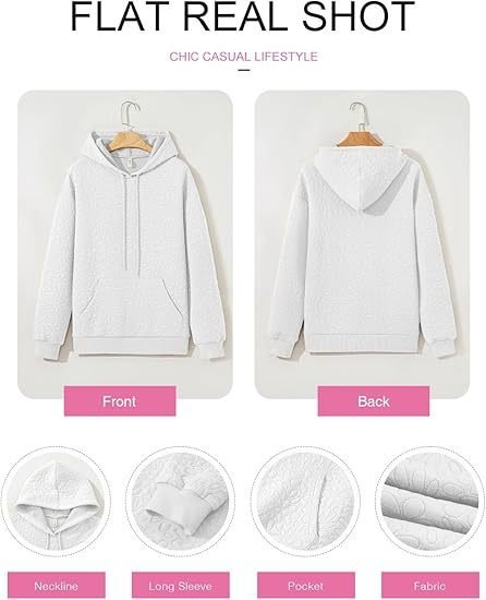 Women Floral Hoodie Jacquard Casual Spring/Fall Long Sleeve Sweatshirt