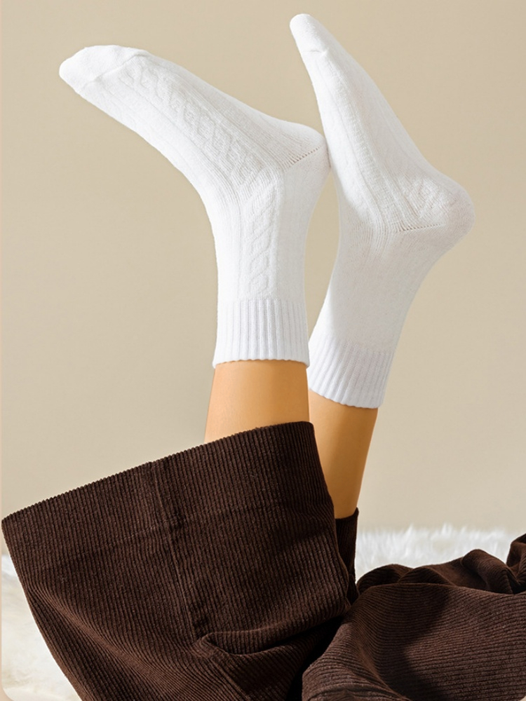 Plush And Thick Towel Socks Twisted Autumn And Winter Style Mid-tube Socks Women's Long Socks Thick Socks Winter Warm Women's Socks