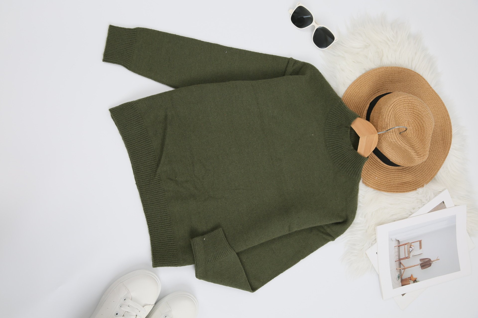 Women Plain Split Joint Winter Street Long Sleeve Mock Neck Sweater