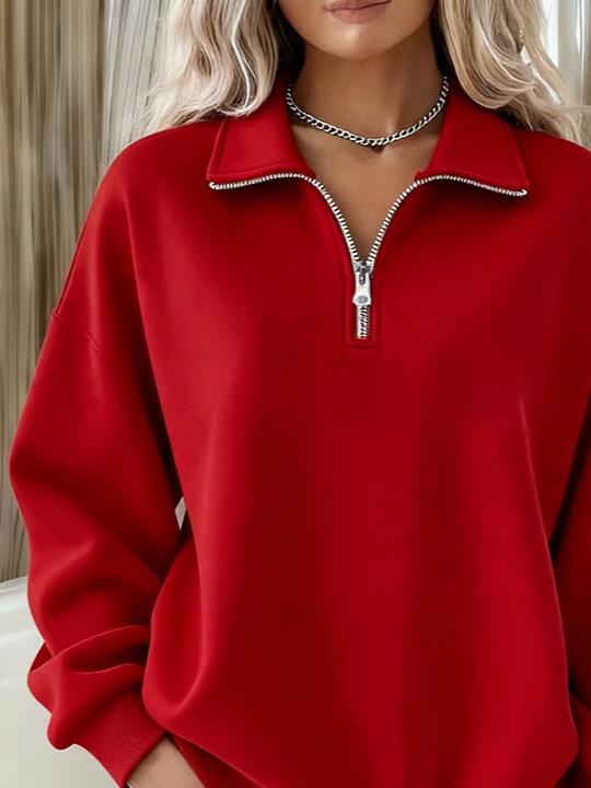 Women Plain Shawl Collar Printing Casual Spring/Fall Long Sleeve Sweatshirt