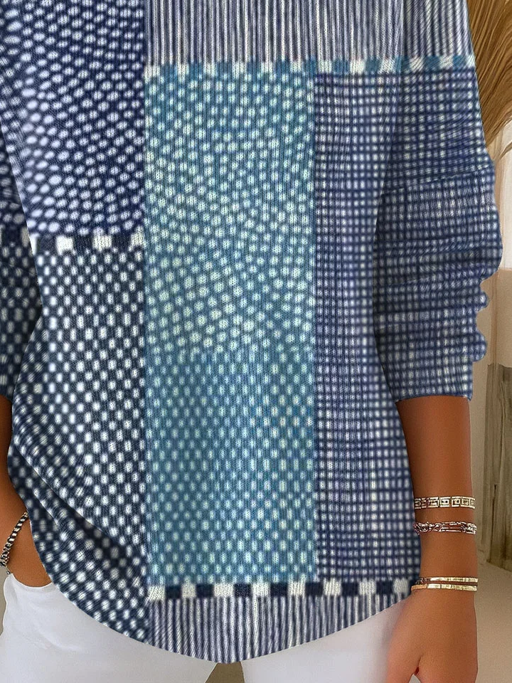 Women Abstract Printing Spring/Fall Casual Long Sleeve Crew Neck Sweater