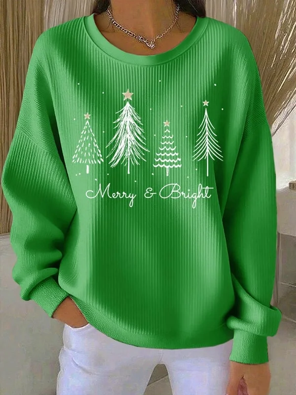 Women Christmas Crew Neck Printing Casual Spring/Fall Long Sleeve Sweatshirt