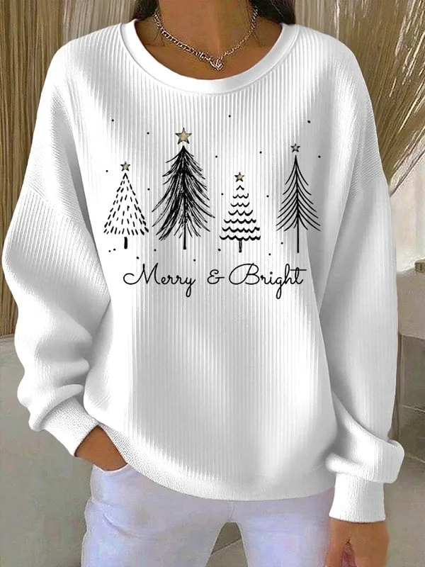 Women Christmas Crew Neck Printing Casual Spring/Fall Long Sleeve Sweatshirt