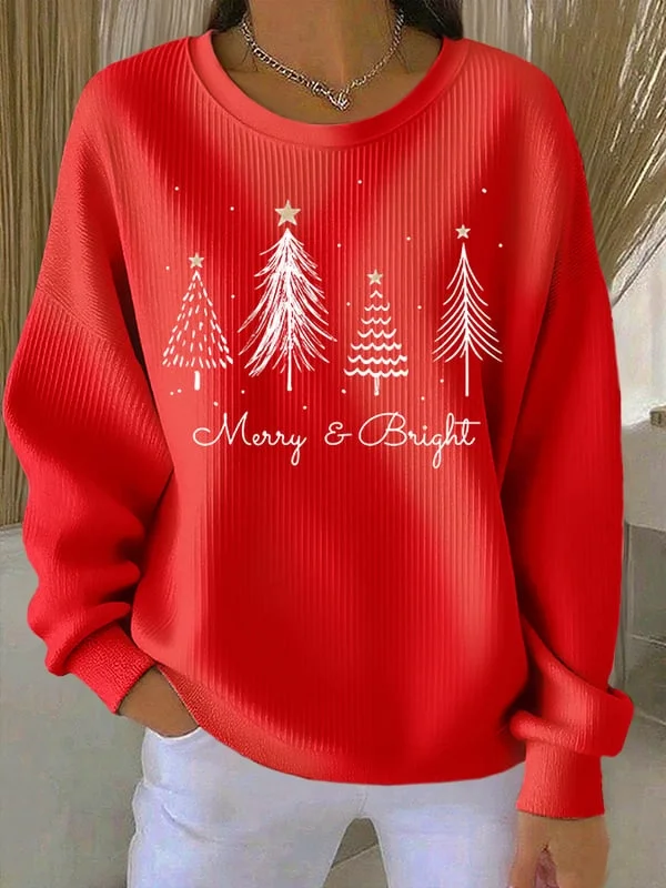 Women Christmas Crew Neck Printing Casual Spring/Fall Long Sleeve Sweatshirt