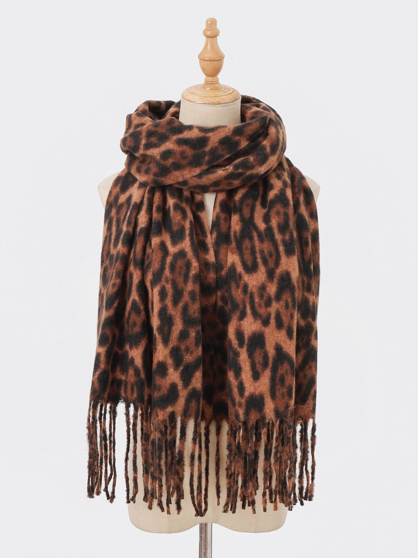 Winter Leopard Print Faux Cashmere Versatile Thick Shawl/scarf/neck Warmer