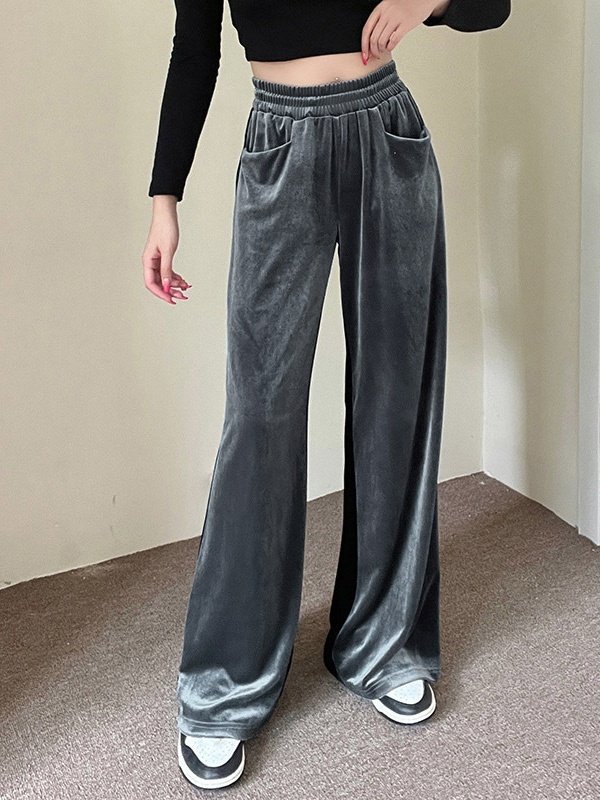 Women Color Block Long Elastic Waist Pants Casual Spring/Fall Trousers