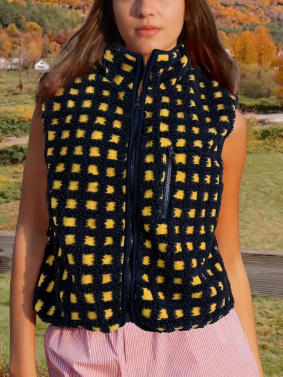 Polyester Cotton Street Mock Neck Regular Fit Vest