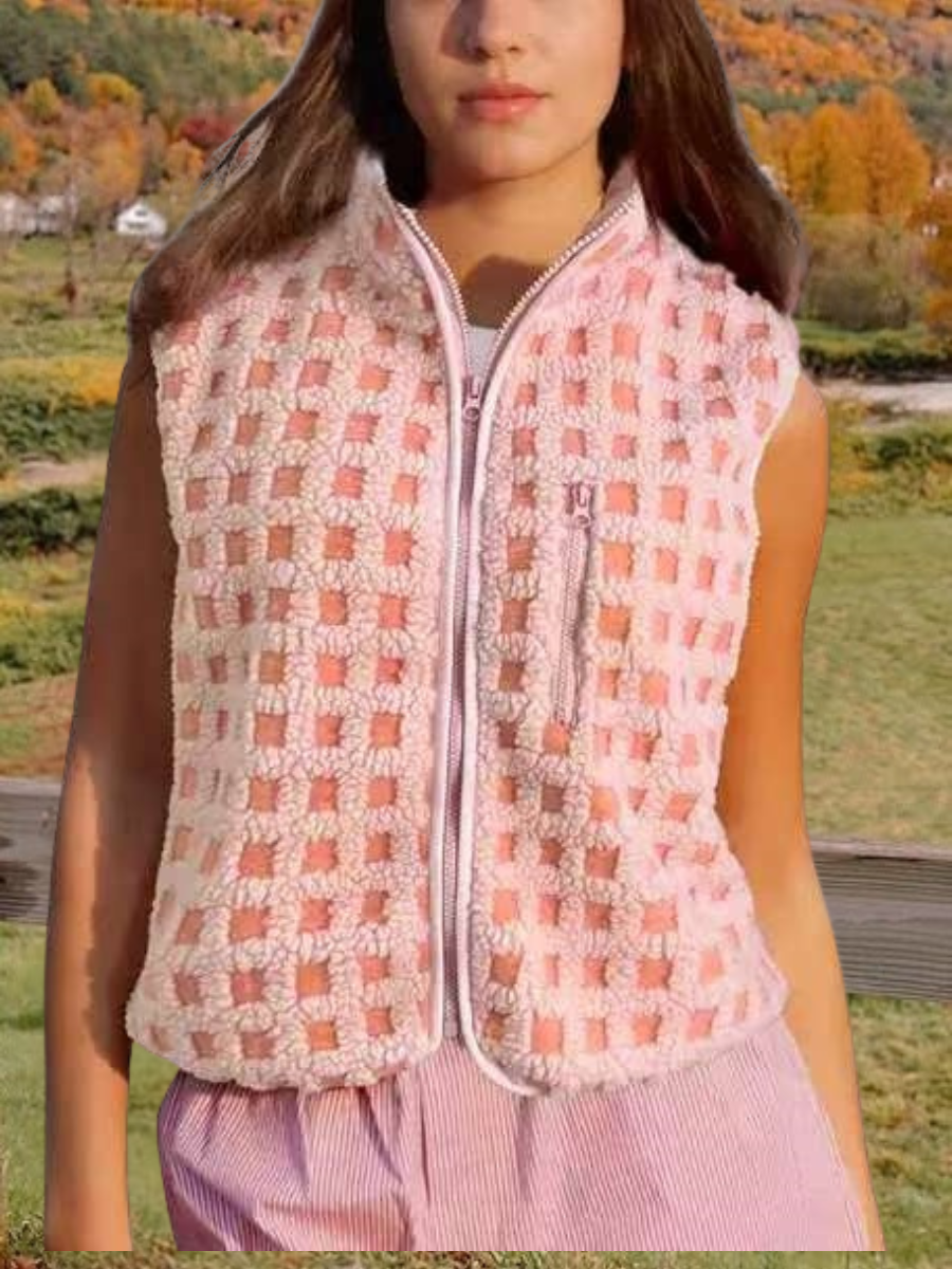 Polyester Cotton Street Mock Neck Regular Fit Vest