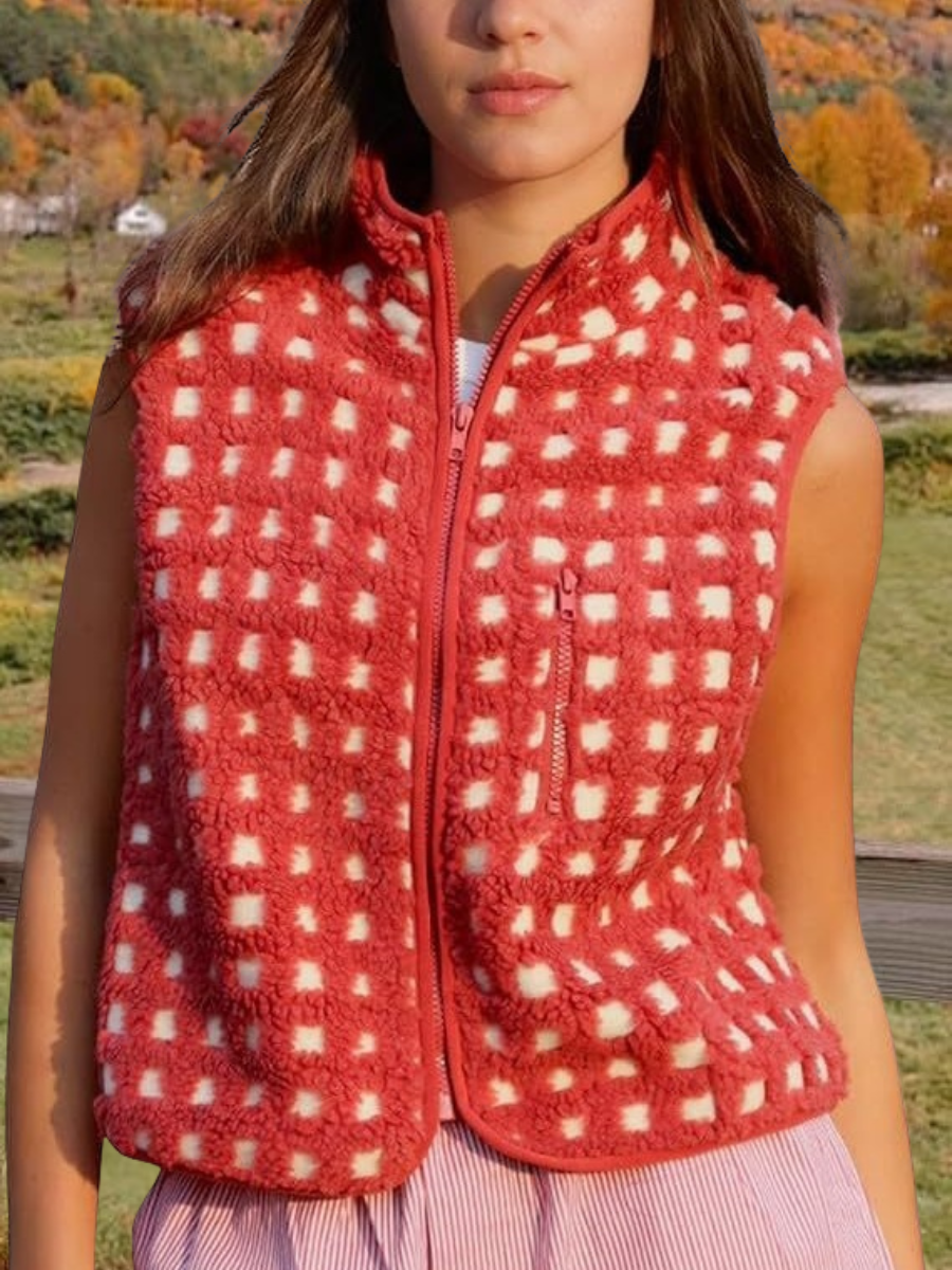 Polyester Cotton Street Mock Neck Regular Fit Vest