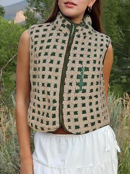 Polyester Cotton Street Mock Neck Regular Fit Vest