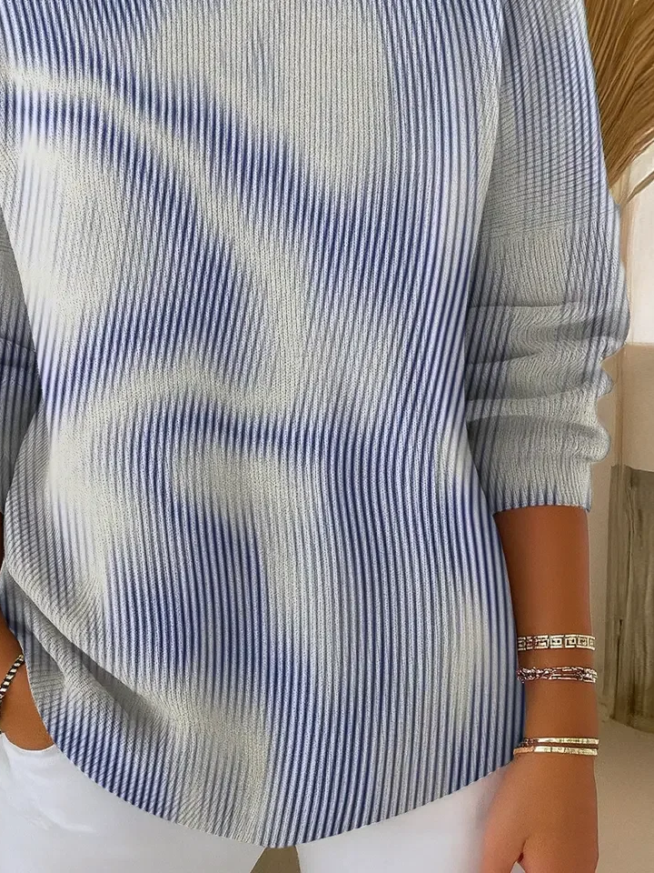 Women Abstract Printing Spring/Fall Casual Long Sleeve Crew Neck Sweater