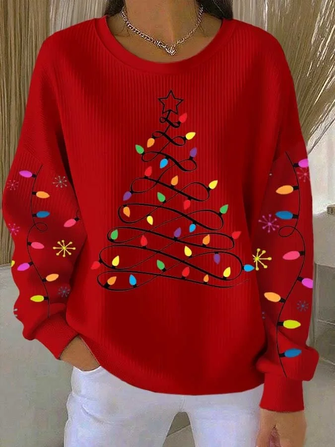 Women Christmas Crew Neck Casual Spring/Fall Long Sleeve Sweatshirt