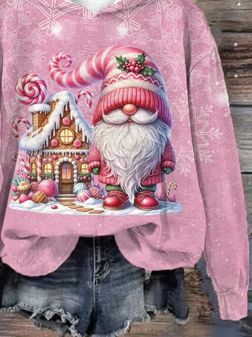 Women Christmas Spring/Fall Printing Long Sleeve Casual Daily Hoodie