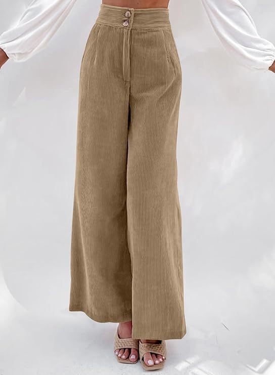 Women Plain Long Elastic Waist Pants Casual Spring/Fall Trousers
