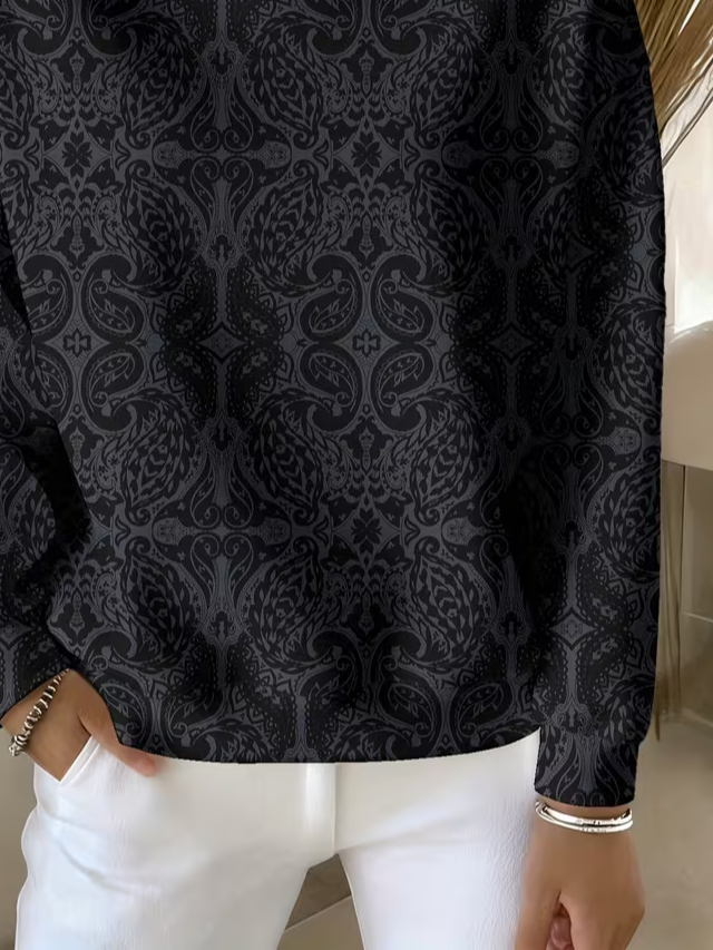 Women Abstract Crew Neck Printing Casual Spring/Fall Long Sleeve Sweatshirt