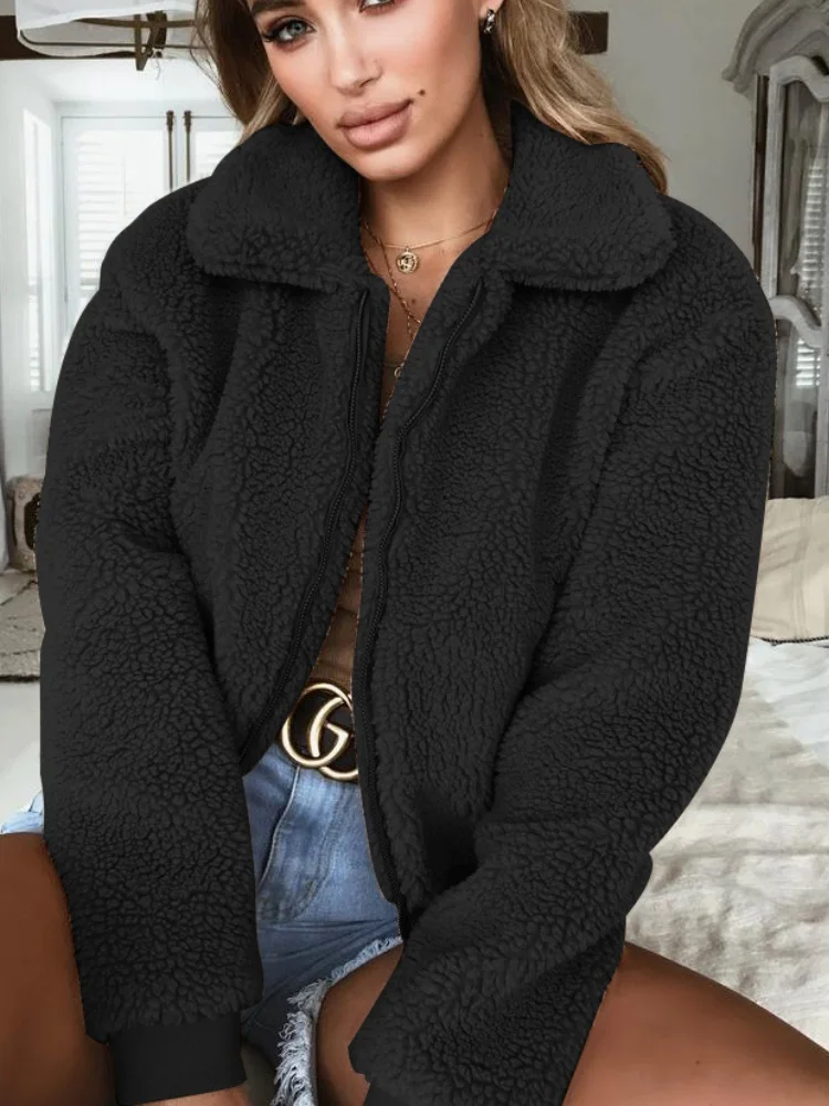 Women Spring/Fall Outerwear Casual Split Joint Plain Long Sleeve Shawl Collar Jacket