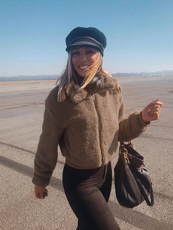 Women Spring/Fall Outerwear Casual Split Joint Plain Long Sleeve Shawl Collar Jacket