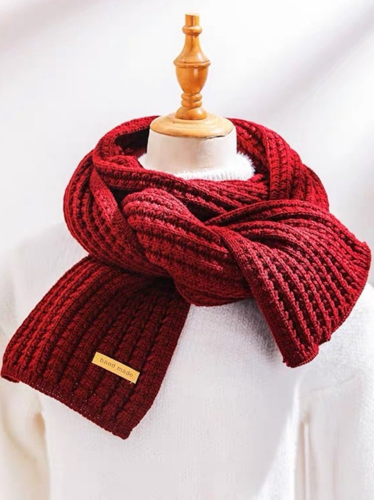 Versatile Korean Style Knitted Wool Christmas Red New Winter High-end New Year Gift Couple Scarf