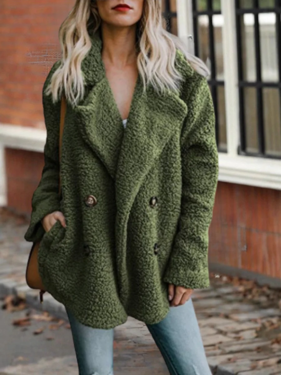 Women Spring/Fall Outerwear Vintage Split Joint Plain Long Sleeve Stand Collar Jacket