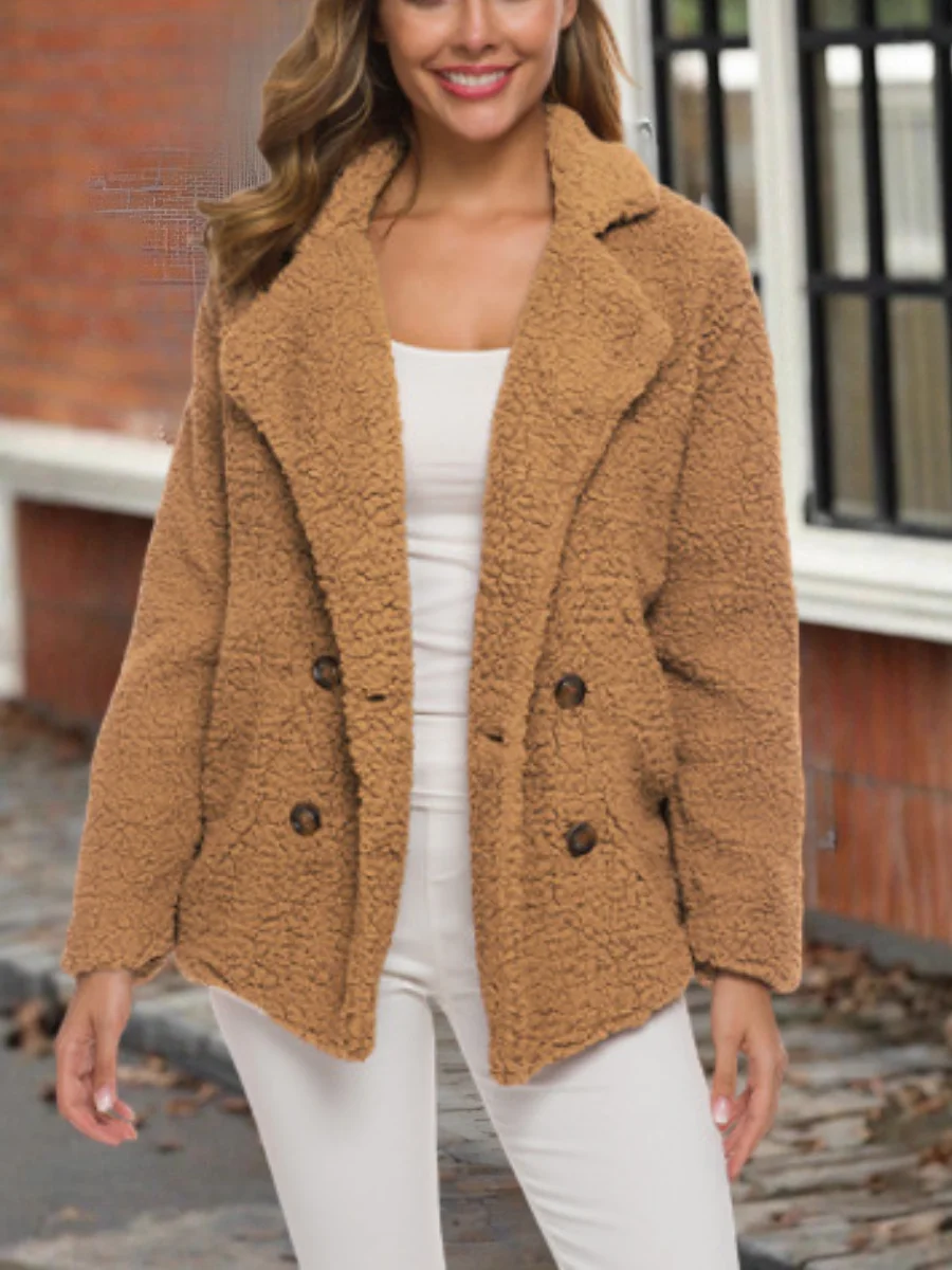 Women Spring/Fall Outerwear Vintage Split Joint Plain Long Sleeve Stand Collar Jacket