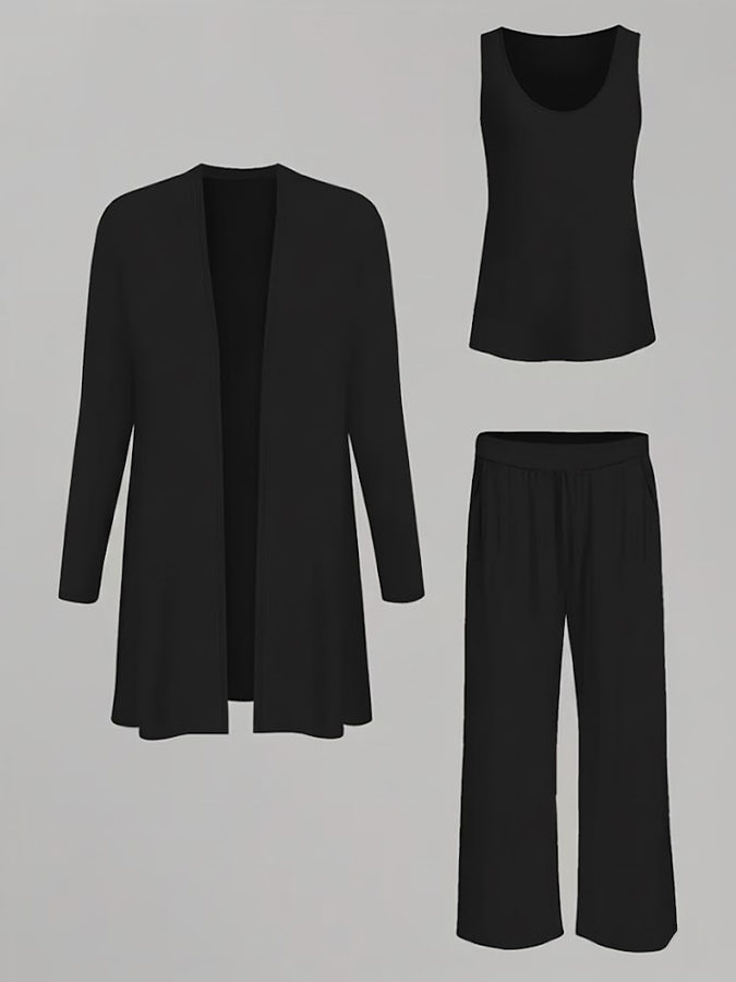 Women Plain Two-Piece Set Daily Long Sleeve Casual Spring/Fall Multi-Piece Set Matching Set