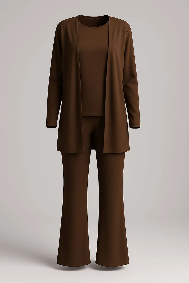 Women Plain Split Joint Matching Outfit Commuting Long Sleeve Casual Spring/Fall Multi-Piece Set Matching Set